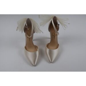 Jessica Simpson Womens Heels Phindies Off White Solid 7.5M Satin NEW